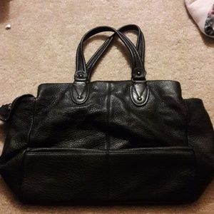 Gap soft leather 4 pocket black tote satchel grape